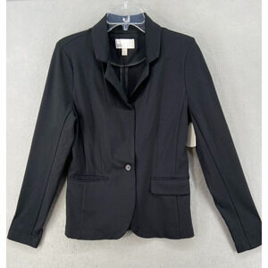 NORDSTROM Rack Blazer Jacket Womens Sz S Black Single Breasted Pockets Button